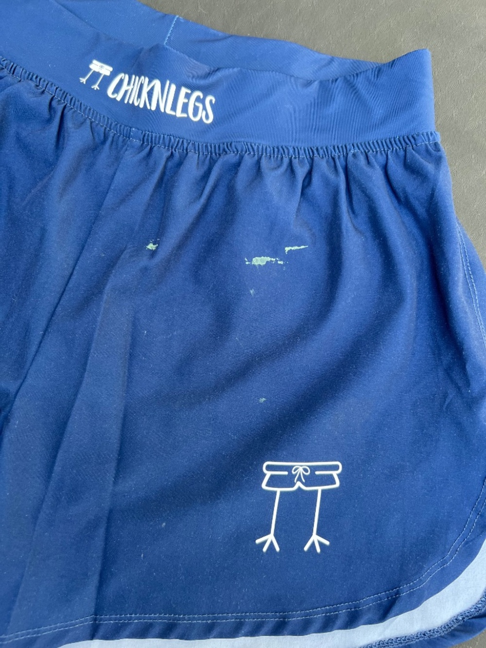 ChicknLegs Navy Split Running Shorts Men’s S Flawed - Picture 6 of 7